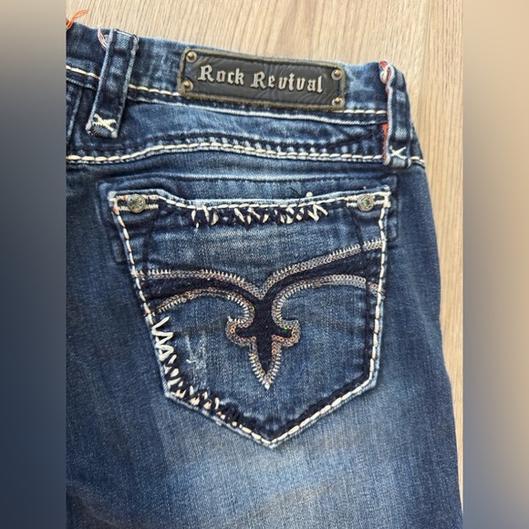 Rock Revival Women's Dark Blue Charlotte Capri Jeans 👖 - Picture 8 of 14